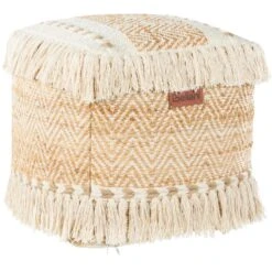 ALUPOLA - Poef - Lichtbeige - Jute