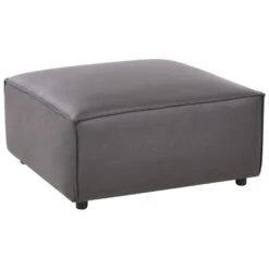 BRANDE - Ottomaan - Zwart - Kunstleer