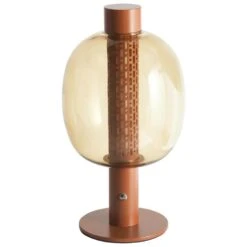 PULANGI - Tafellamp - Bruin - Aluminium