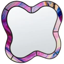 PULNOY - Wandspiegel - Roze - Glas/MDF