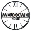Merkloos Ostaria Wandklok/muur Klok - 50cm - Welcome Home - Metaal - Zwart