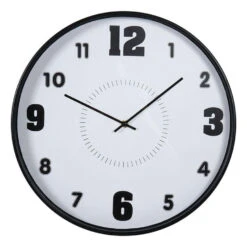 Merkloos Ostaria Wandklok/muur Klok - D40 Cm - Kunststof - Keuken/kamer