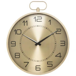 Merkloos Atmosphera Wandklok Pocketwatch - D53 Cm - Metaal - Goud Metallic