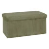Merkloos Hocker/poef Ribcord Opvouwbaar - Groen - Polyester - 76x38cm