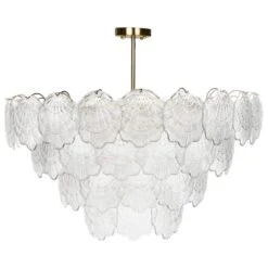 TEMASH - Kroonluchter - Messing/Transparant - Glas