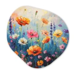 MuchoWow Wand Decoratie 60x60cm Bloemen Natuur Waterverf