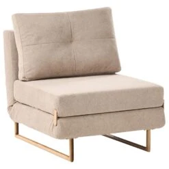 JERSLEV - 1-zits Slaapbank - Lichtbruin - Polyester