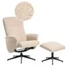 JAPET - Relaxfauteuil Met Voetenbank - Beige - Bouclé