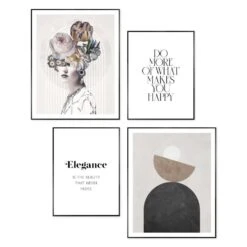 Set Poster Met Lijst - Abstracte Stijl