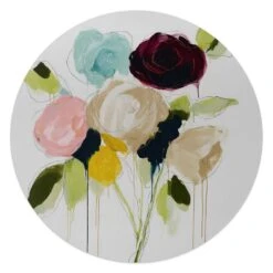 Glasschilderij Herfstboeket I - Ø 50cm - Bont