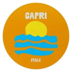 Glasschilderij Capri - Ø 70cm - Oranje