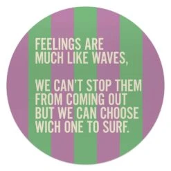 Glasschilderij Gevoelens Zijn Als Golven - Ø 50cm - Paars