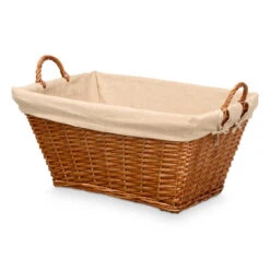Merkloos Rieten Opberg Mand - Gevlochten Riet - Bruin - 65 X 43 X 35 Cm