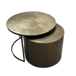 StarFurn Salontafel Goud - Set Van 2 - 75x75x45cm - Luna