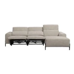 Hoekbank Dave Rechts - Elektrisch Verstelbaar - Lichtgrijs -Leenbakker Winkel 10112248 0103