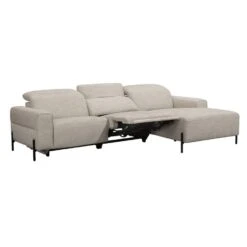 Hoekbank Dave Rechts - Elektrisch Verstelbaar - Lichtgrijs -Leenbakker Winkel 10112248 0303