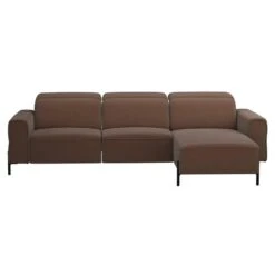 Hoekbank Dave Rechts - Elektrisch Verstelbaar - Stof Billy Joe - Cognac