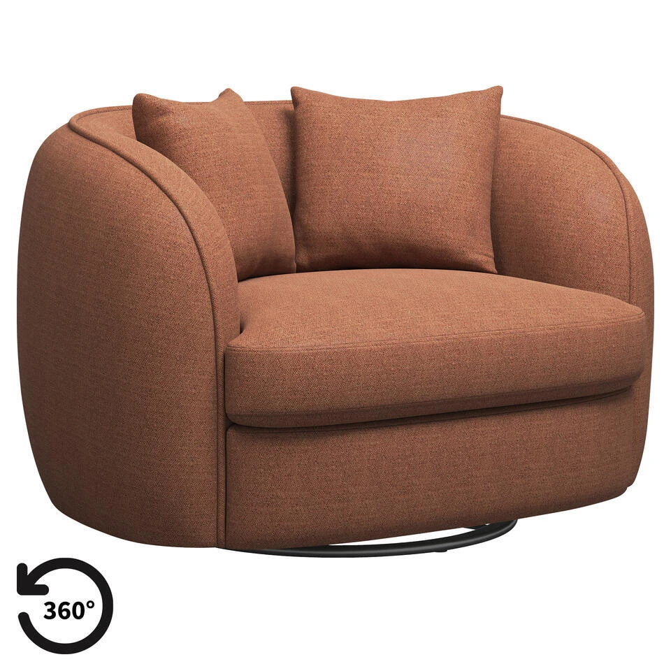 Loveseat Enzio - Stof Pure - Terra 1 Loveseat Enzio - Stof Pure - Terra