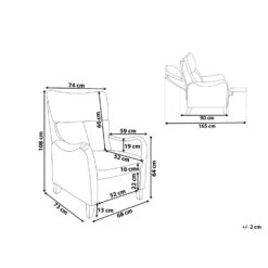 Beliani TV-fauteuil ROYSTON - Grijs Polyester -Leenbakker Winkel 1028a966e46d4624a52fad4a9e8d0753