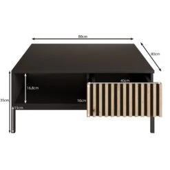 Meubella - Salontafel Marbella - Zwart - 80 Cm -Leenbakker Winkel 102e0164232e4860b618fc1ba085bf5b