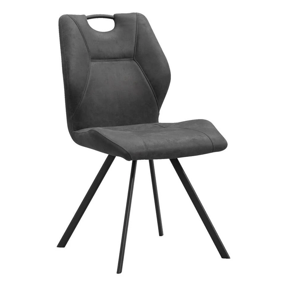 Eetkamerstoel Jesse - Antraciet 1 Eetkamerstoel Jesse - Antraciet