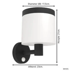 EGLO Pantete Solar Wandlamp - LED - 21 Cm - Zwart/Wit -Leenbakker Winkel 107e5f9ff1cb4dffae46a20aea23b11e
