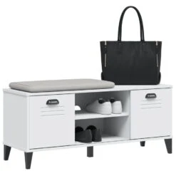 VidaXL - Schoenenbank - Wit - Bewerkt Hout - 106 X 35 X 45 Cm -Leenbakker Winkel 10e620f602024477b45f6abb50c208b8