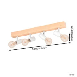 EGLO Townshend 3 Spot - E27 - 63 Cm - Bruin/Wit -Leenbakker Winkel 118f5f4bf67d4ae38af6a5e77381f6da