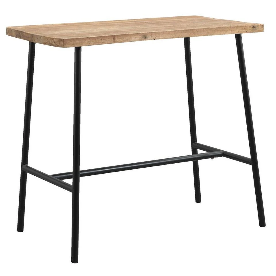 Bartafel Jimmy - Zwart/naturel - 105x60x110 Cm 2 Bartafel Jimmy - Zwart/naturel - 105x60x110 Cm - Afbeelding 2