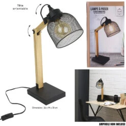 Home Deco Factory Bureaulamp - Zwart - Metaal En Hout - Tafellamp -Leenbakker Winkel 11cad322a5014d3e93718e61ee286754