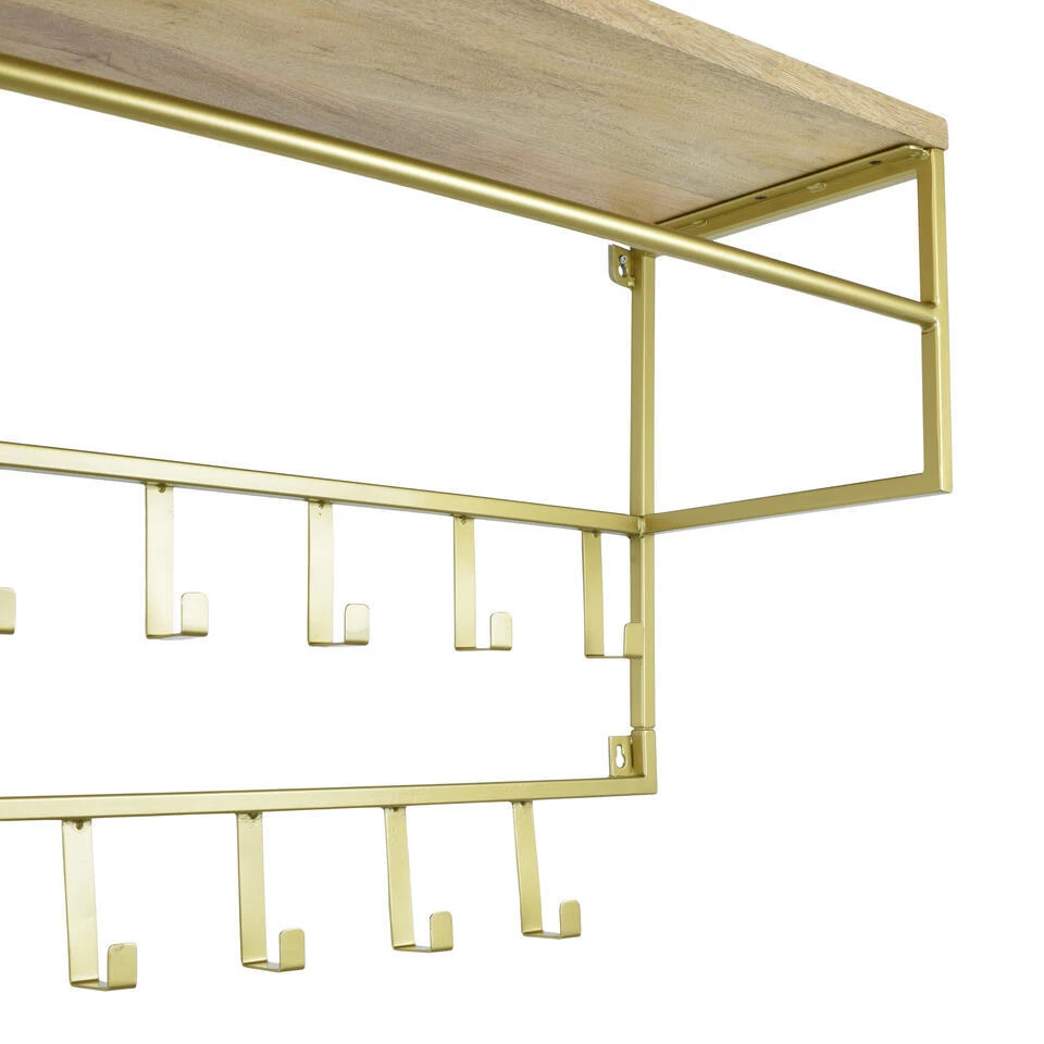 LOFT42 Petri Kapstok - 15 Haken - Metaal - Goud - 100x57x30 2 LOFT42 Petri Kapstok - 15 Haken - Metaal - Goud - 100x57x30 - Afbeelding 2