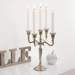 Atmosphera Kaarsen Kandelaar - 5 Armen - Metaal - Zilver - 28 Cm -Leenbakker Winkel 125c598566c94b8da827b169b3872b1a