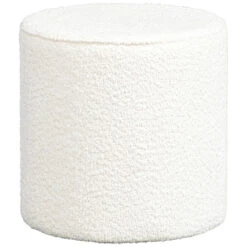 Vipack Poef Moon - 41x41 Cm - Witte Bouclé Stof