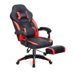 Luxe Gamestoel - Met Hoofdkussen - Kunstleer - Zwart & Rood 12 Luxe Gamestoel - Met Hoofdkussen - Kunstleer - Zwart & Rood -Leenbakker Winkel 133399f21a2848948432e3fc7eeaacf6