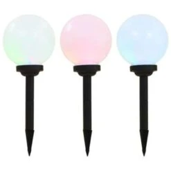 VidaXL LED-solarlampen Rond 20 Cm RGB 3 St