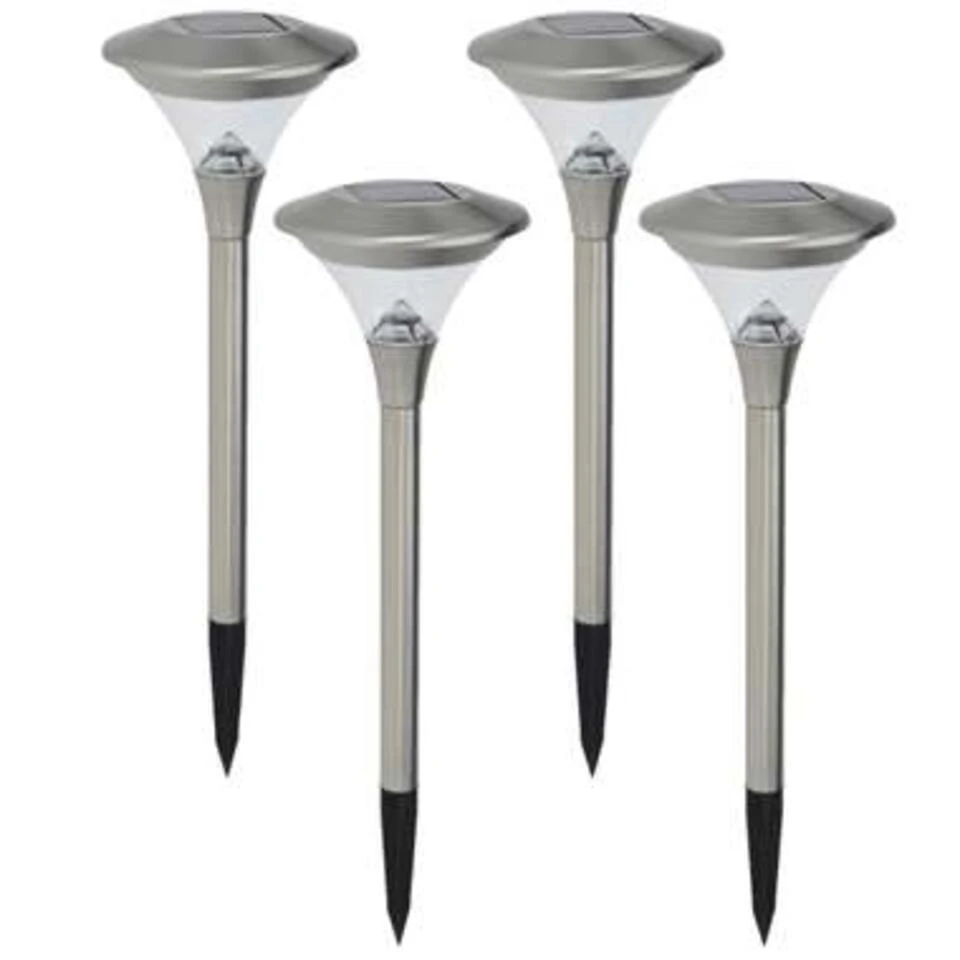Pro Garden Prikspotje - Solar Tuinverlichting - RVS - 47 Cm 1 Pro Garden Prikspotje - Solar Tuinverlichting - RVS - 47 Cm