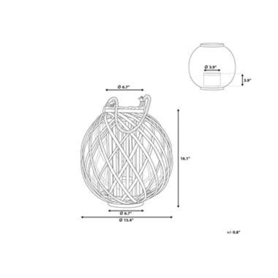 Beliani Windlichtzuilen SAMOA - Wit Wilgenhout 4 Beliani Windlichtzuilen SAMOA - Wit Wilgenhout - Afbeelding 4