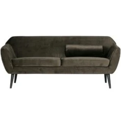WOOOD Rocco 2-Zits Bank - Velvet - Warm Groen - 75x187x82 -Leenbakker Winkel 149c6a15dafc4ed796f48e358393fabb