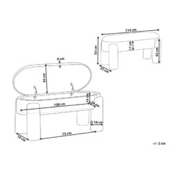 OAKLEY - Opbergbankje - Off-white - Bouclé -Leenbakker Winkel 14f78ab792234e3c92f60e9c6c7a5c02