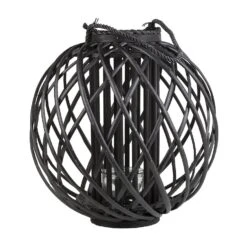 Beliani Windlichtzuilen SAMOA - Zwart Wilgenhout