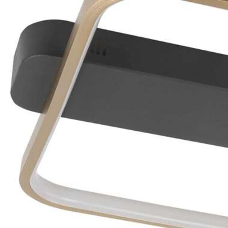 Highlight Plafondlamp Ascona - L 46 B 40 Cm - Mat Goud-zwart 2 Highlight Plafondlamp Ascona - L 46 B 40 Cm - Mat Goud-zwart - Afbeelding 2