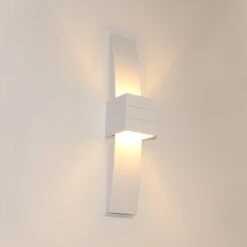 Artdelight Wandlamp Gyhum - 1 Lichts - 8 X39 Cm - Wit