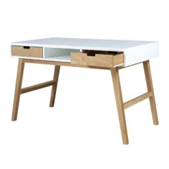 Bopita Lynn Bureau - Wit/Naturel (Exclusief 3 Laden) -Leenbakker Winkel 1557324774 0102