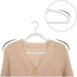 Fluwelen Kledinghangers, Set Van 50, Antislip, Wit En Rosé Goud -Leenbakker Winkel 15a800a156914ba08eb5aef9cffdbe94