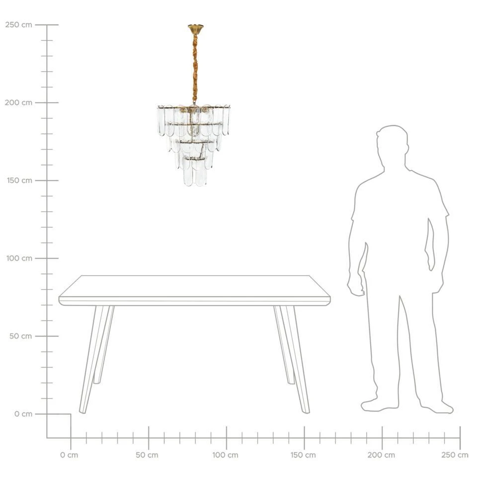 CARAVELI - Kroonluchter - Messing/Transparant - Glas 11 CARAVELI - Kroonluchter - Messing/Transparant - Glas - Afbeelding 11