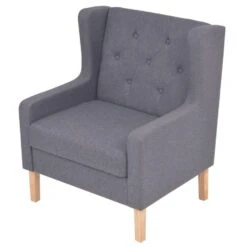 VidaXL Fauteuil Stof Grijs -Leenbakker Winkel 1727154074 0102