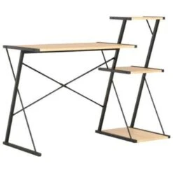 VidaXL Bureau Met Schap 116x50x93 Cm Zwart En Eikenkleurig