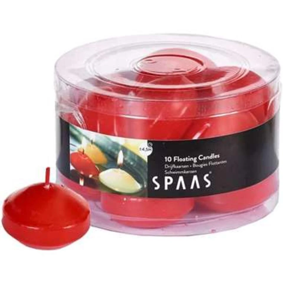 Candles By Spaas Drijfkaarsen - 10 Stuks - Rood 2 Candles By Spaas Drijfkaarsen - 10 Stuks - Rood - Afbeelding 2