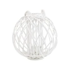 Beliani Windlichtzuilen SAMOA - Wit Wilgenhout