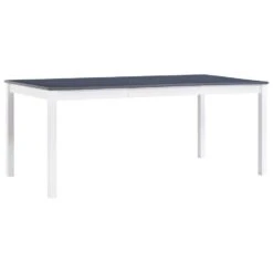 VidaXL Eettafel 180x90x73 Cm Grenenhout Wit En Grijs